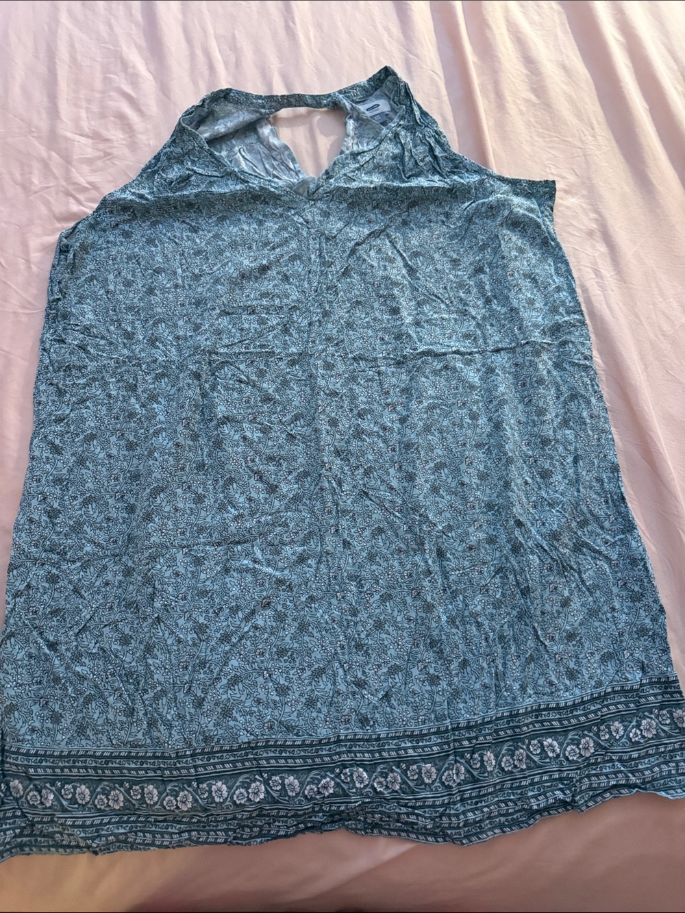 Old Navy Teal Paisley Mini Dress